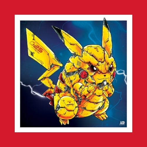 Poster Mécha Pikachu par JBriand – Pokémon futuriste