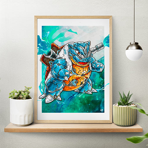 Poster Mécha Tortank par JBriand – Pokémon revisité