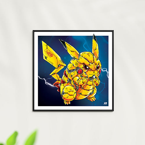 Poster Mécha Pikachu par JBriand – Pokémon futuriste