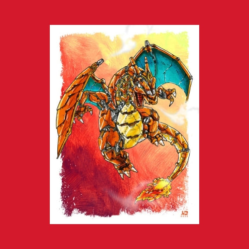Poster Mécha Dracaufeu par JBriand – Pokémon revisité