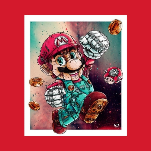 Poster Mécha Mario par JBriand – Art Geek et Pop Culture