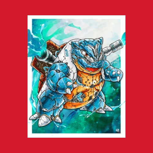 Poster Mécha Tortank par JBriand – Pokémon revisité