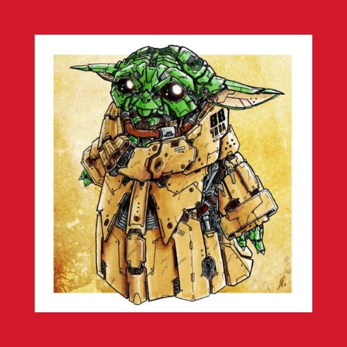 Poster Mécha BB Yoda par JBriand – Art Geek et Pop Culture