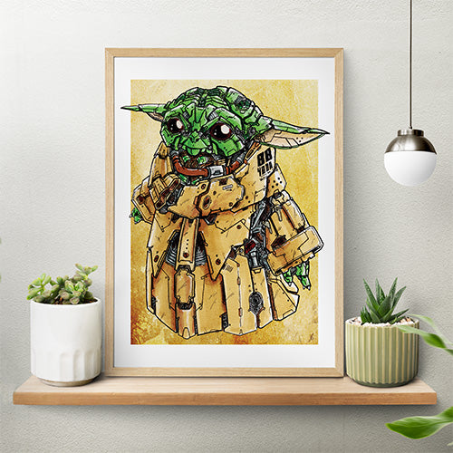 Poster Mécha BB Yoda par JBriand – Art Geek et Pop Culture